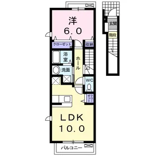 1LDKの間取り画像