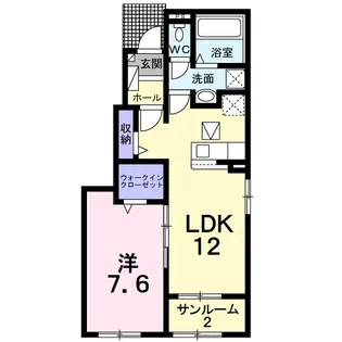 アヴニール ラディユ Ⅲ【1階】の間取り