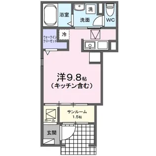 レジデンス KIDA−C【1階】の間取り
