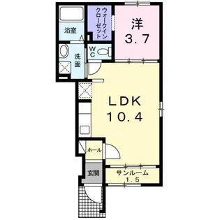 山梨県都留市四日市場【アパート】の間取り