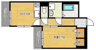 ギャラン小文字【6階】の間取り