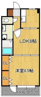 浅野ベイタワー【6階】の間取り