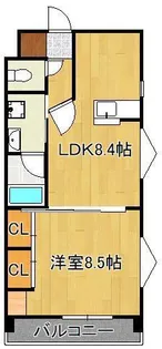 浅野ベイタワー【9階】の間取り
