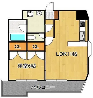 ウィルステージ古船場【6階】の間取り