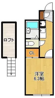 ハイツみらい【1階】の間取り