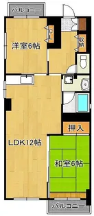 菊ヶ丘ハイツ【2階】の間取り
