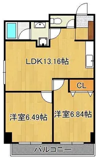 タカフジ・アパートメント【9階】の間取り