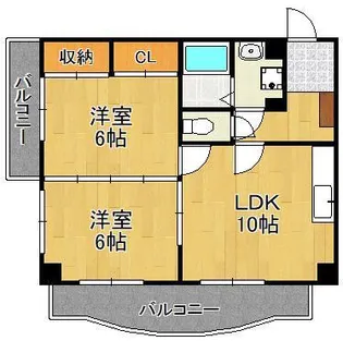 2LDKの間取り画像
