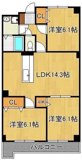 ロージュマン黄金町【2階】の間取り