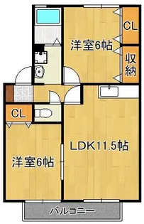 ヒルサイドテラス【2階】の間取り