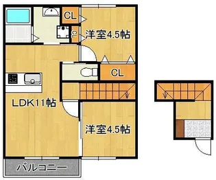 エルメゾン赤坂 A棟【2階】の間取り
