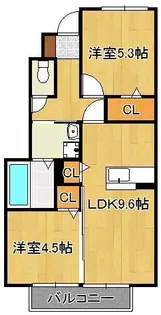 ルミエールB【1階】の間取り