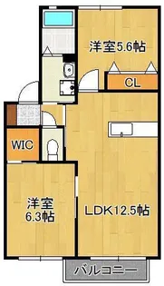 クラヴィエ中二十B【2階】の間取り