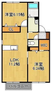 クラヴィエ松崎【2階】の間取り