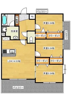 ガーデン・コートSUNATSU【8階】の間取り