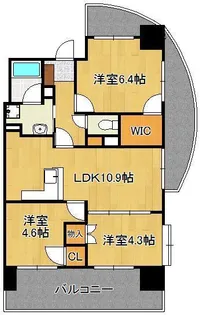 オークランドアサート小倉【12階】の間取り