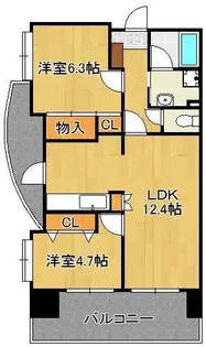 オークランドアサート小倉【14階】の間取り