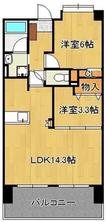 オークランドアサート小倉【6階】の間取り