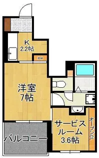 1SKの間取り画像