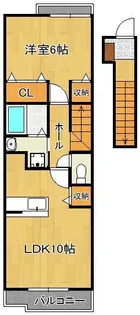 プラスパーB【2階】の間取り