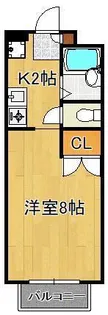 ミラノアパートメントコムラⅡ【2階】の間取り