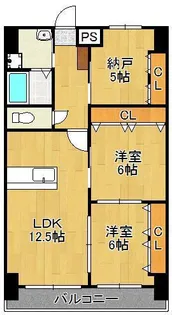 ロイヤルノースナイン【6階】の間取り