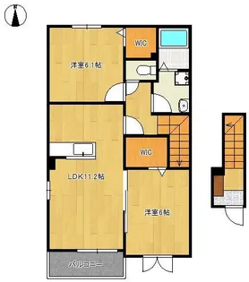 ラ・フィオラ A【2階】の間取り