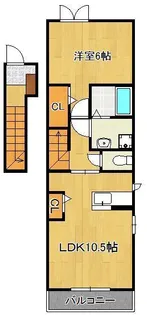 サンデリアーナⅢ B【2階】の間取り