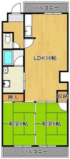 2LDKの間取り画像