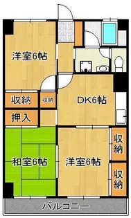 大里東マンション【4階】の間取り