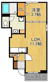 ユニゾン奥田【1階】の間取り
