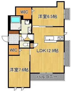 シトラスガーデンこがねまち【2階】の間取り
