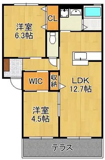 クラヴィエ赤坂A【1階】の間取り