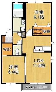 シャーメゾンHATA B棟【2階】の間取り