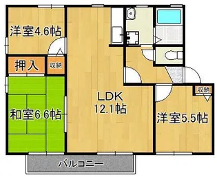 ディアス大里 C棟【2階】の間取り