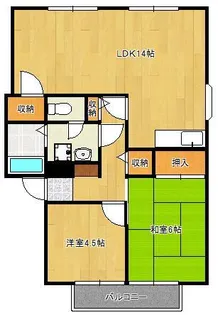 サンビレッジ緑ヶ丘B棟【1階】の間取り