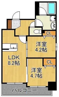 コンダクトレジデンスKONYA【4階】の間取り