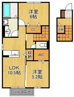 ヴィルヌーブ門司【2階】の間取り