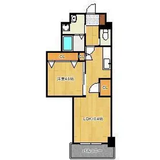 ERUZA GLANZ 中津口【14階】の間取り