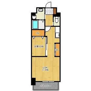 ERUZA GLANZ 中津口【3階】の間取り