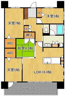 グランドパレス門司藤松 207号【2階】の間取り