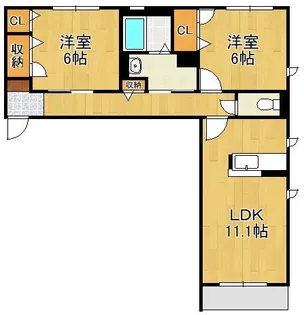 ヴィラウィステリア門司 B棟【1階】の間取り