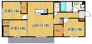 アヴニール藤松【3階】の間取り