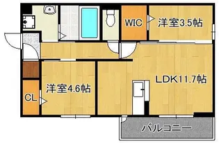 ストレイト葛葉【2階】の間取り