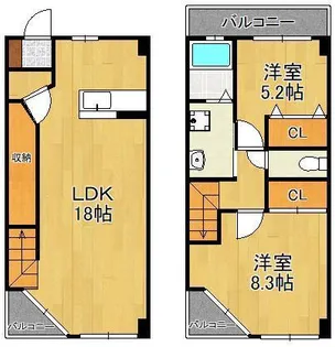 アヴニール吉志【7階】の間取り