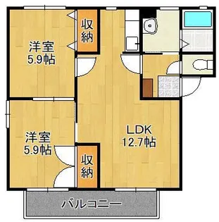 ハイツ四季の里 B棟【2階】の間取り