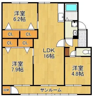 フェルト130A棟【2階】の間取り
