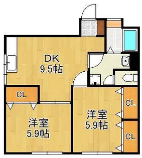 フェルト130B棟【2階】の間取り