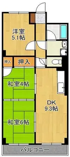 ミリオンコーポラス小文字 504号室【3階】の間取り