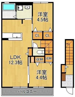 アリエッタ赤坂【2階】の間取り